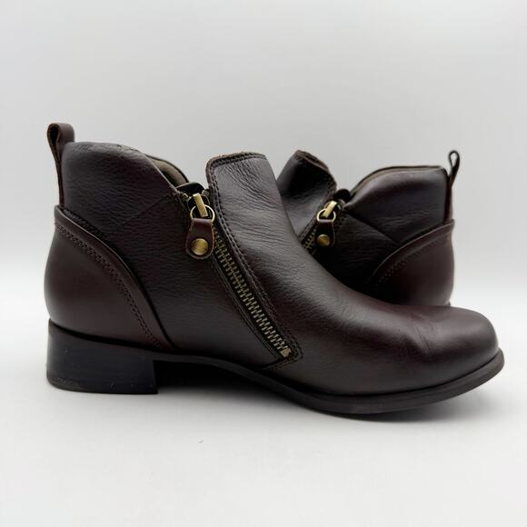 Munro Womens Neko Ankle Booties US 7 Wide Black Brown Leather NWOB - Picture 4 of 12